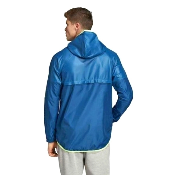 Adidas Windbreaker Jacket Blue Lime Green Small NWT - Picture 8 of 8